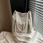 Textured Fashion Bucket Bag 2025 Summer New Simple Large Capacity Casual Shoulder Bag Trendy Lightweight Women's Bag
